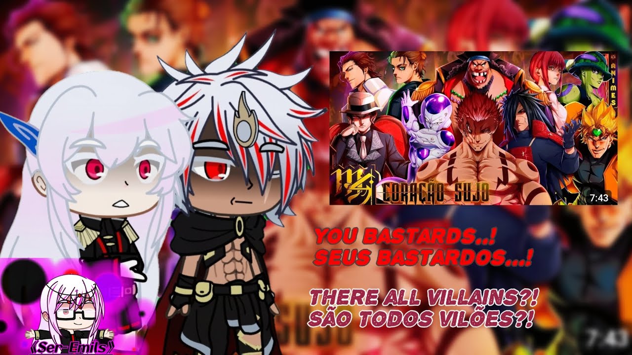 Fandoms react rap do Cora&ccedil;&atilde;o Sujo|Viloes(Anime)|M4rkim