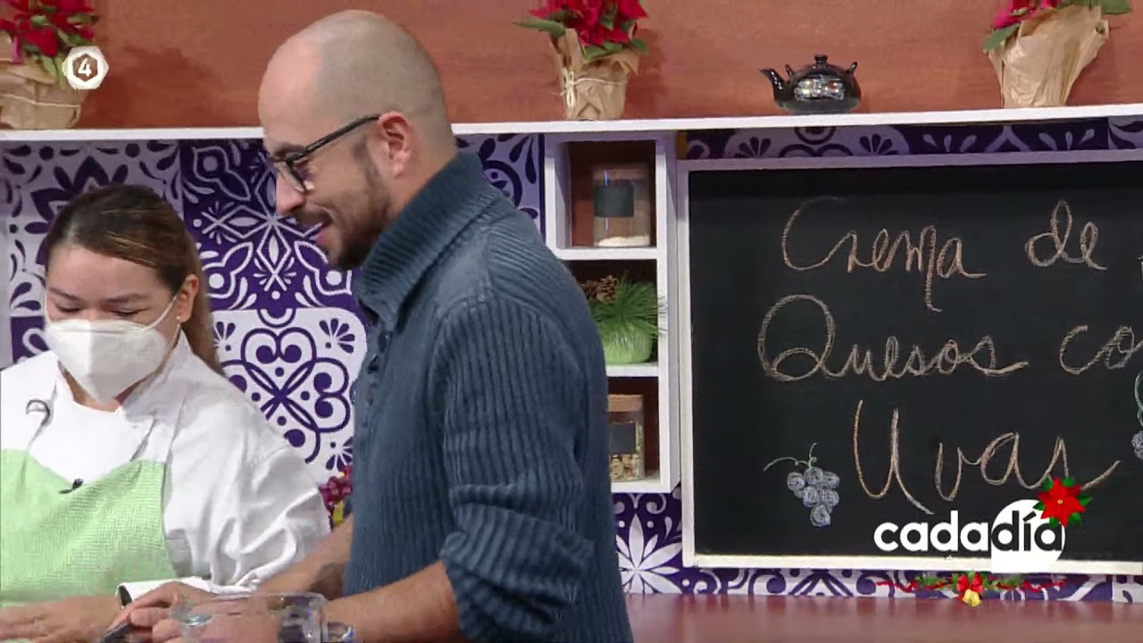 Crema de queso con uvas