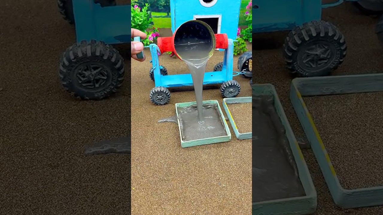Mini Tractor Cement Mixer Machine 😱 DIY Farm Construction Toy | Amazing Mini Brick Making Process
