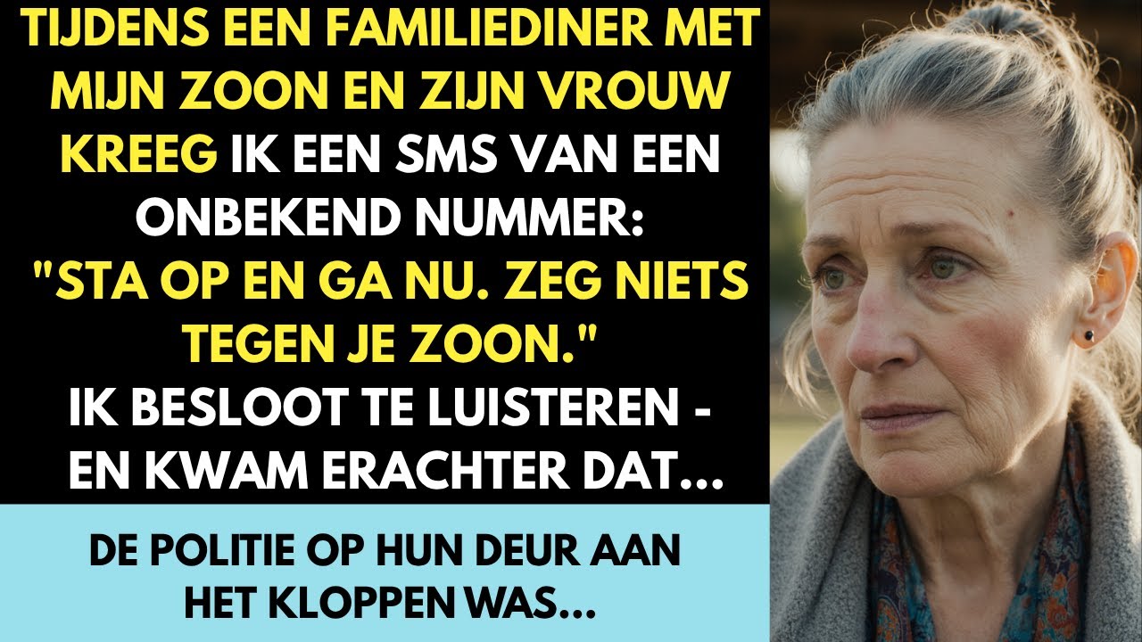 Tijdens het diner met mijn zoon kreeg ik een sms: 