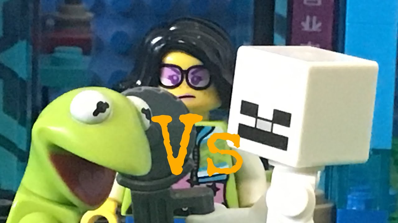Lego kermit the frog vs skeleton