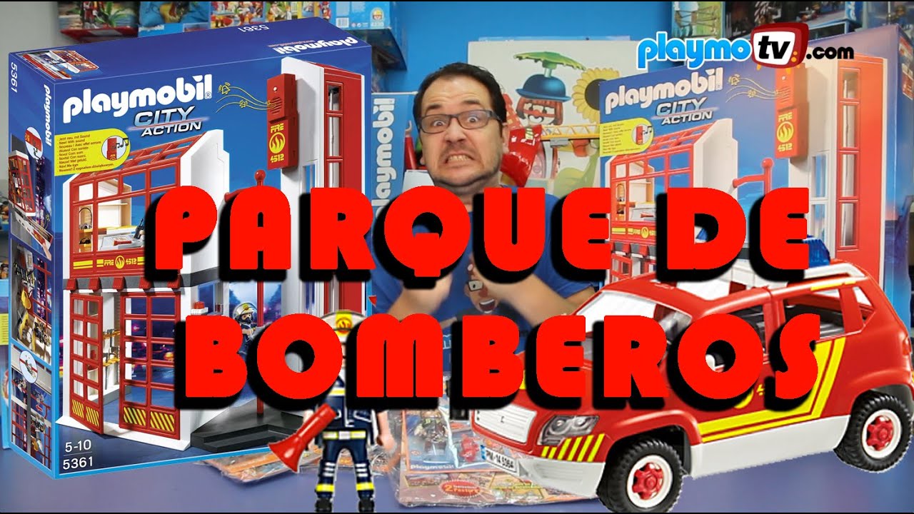 PLAYMOBIL PARQUE DE BOMBEROS Y COCHE - PLAYMOTV