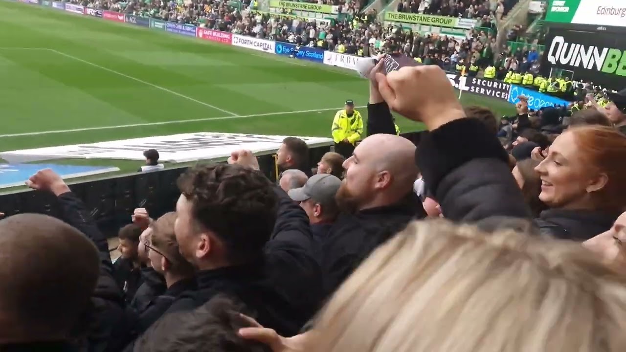 Hearts fans at Easter Road 27th October 2024. Gorgie Ultras. Hibs 1-1 Hearts.