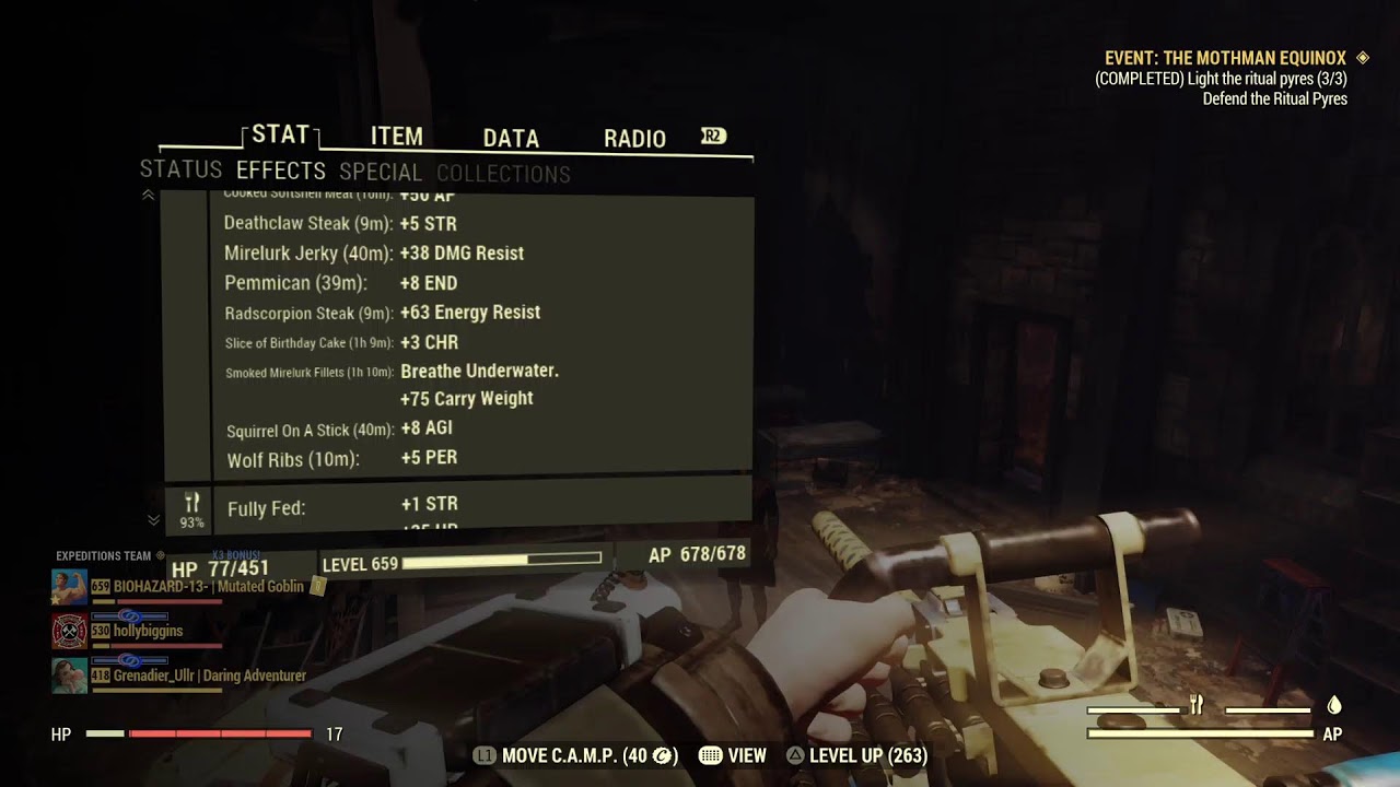 Weekly and Dailys besides Mothman Event on Fallout 76