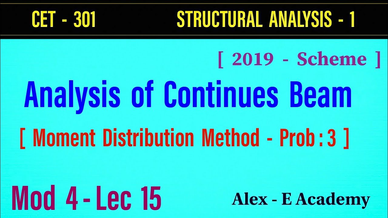 CET 301 - SA 1 | Moment Distribution Method | Numerical Problem - 3 | Mod 3 - Lec 15 | S5 KTU Civil
