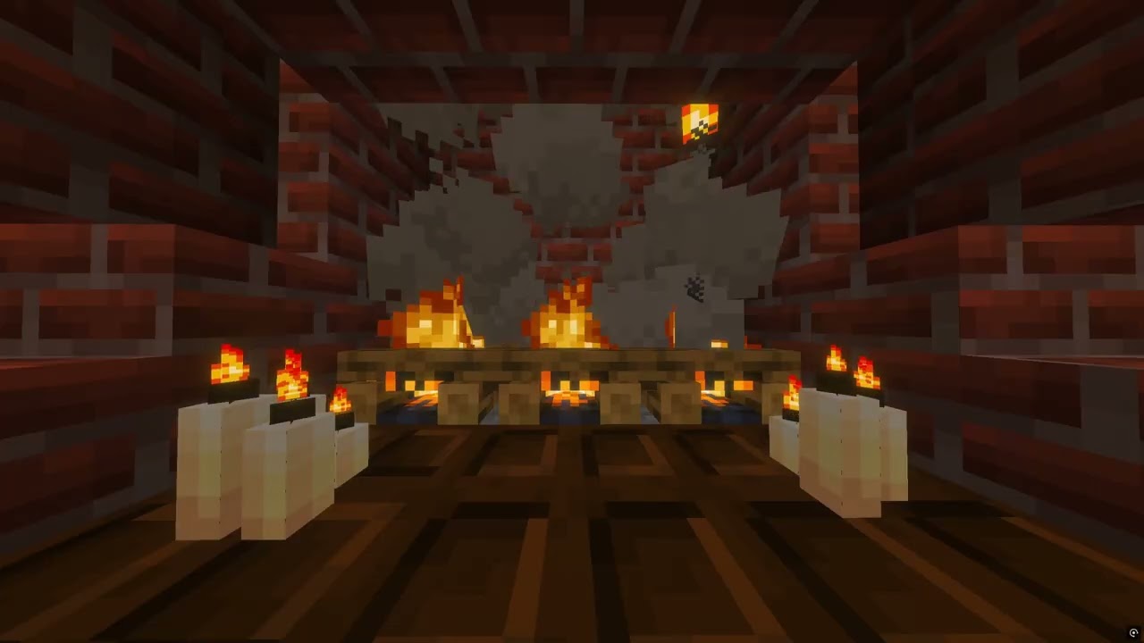 RELAXING Minecraft Fire | Study & Chill to Cozy Crackling Fire