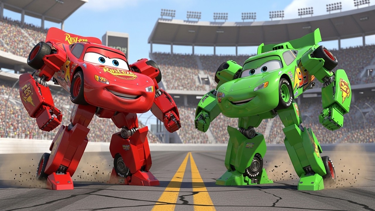 McQueen Mech vs Chick Hicks Mech 😎 Epic Mech Showdown! | Funny Lightning McQueen Animation