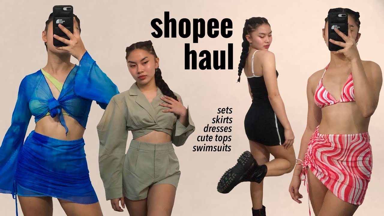 HUGE SHOPEE TRY ON HAUL + GIVEAWAY ft. lovito  (cute sets, swimsuits, dresses + more) | Sarah Perez