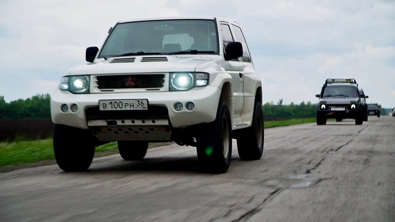 Mitsubishi Pajero EVOLUTION против нивы и УАЗА на бездорожье