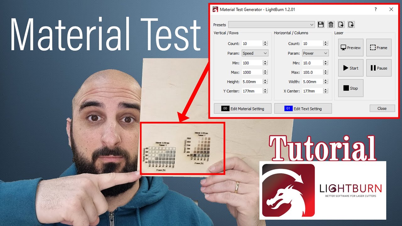 Lo sapevi? Test del materiale con il tool di Lightburn! Tutorial Lightburn
