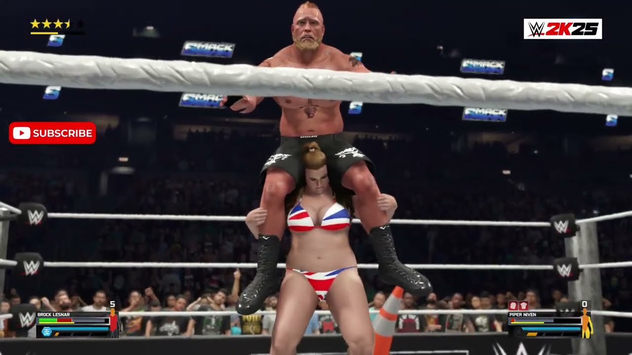Брок Леснар против Пайпер Нивен. Полный матч 💥 Жестокий бой без правил #wwe2k24 #wwe #wwe2k25