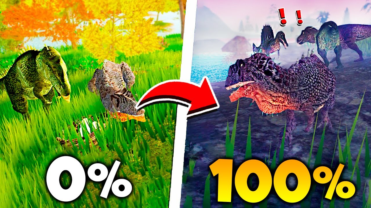 EU SOBREVIVI DO (0 a 100%) COM O GIGANOTOSSAURO! A Grande Batalha - The Cursed Isle