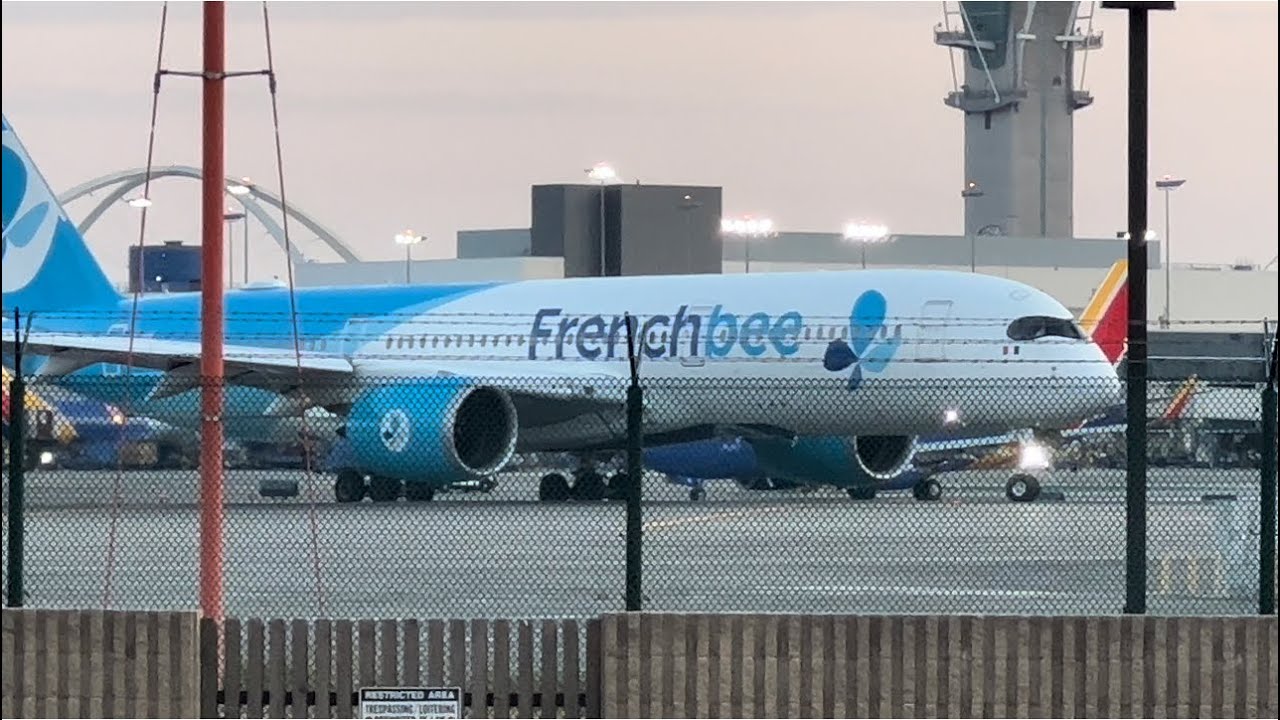 FRENCH BEE 🇫🇷 TAKEOFF 🛫@ BF 731  LA TO PARIS AIRBUS A350-941 LOS ANGELES INTERNATIONAL AIRPORT