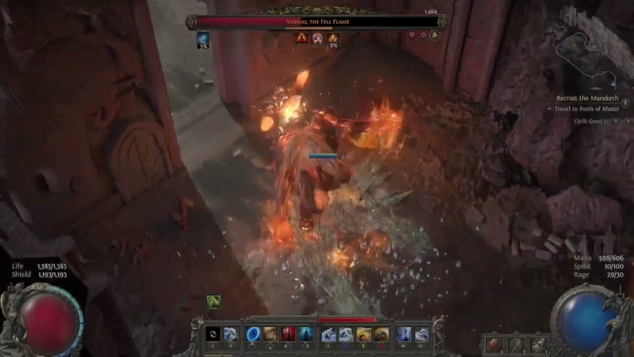 Path of Exile 2 - Hardcore Ice Wolf Oracle vs. Vornas, The Fell Flame
