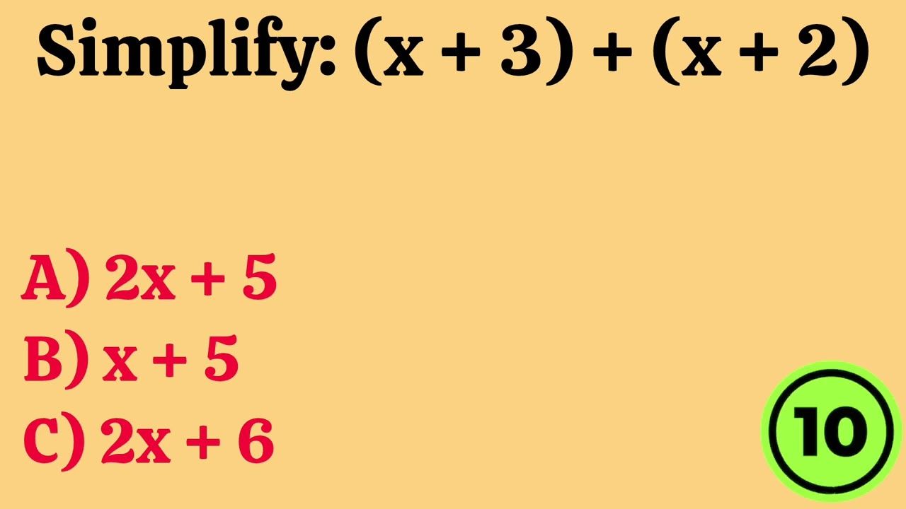 Math Geometry & Algebra Quiz | 20 New MCQs with Answers | Practice Test