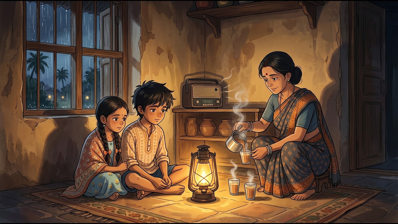 Rainy night|Ghibli Style Late Night Chai & Radio (Pure India Nostalgia)