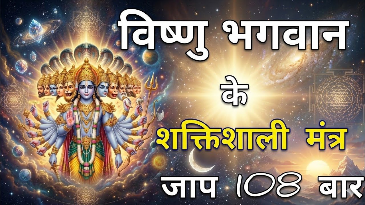 विष्णु भगवान के शक्तिशाली मंत्र का 108 बार जाप | आज जरूर सुनें | Vishnu Powerful Mantra 108 Jaap