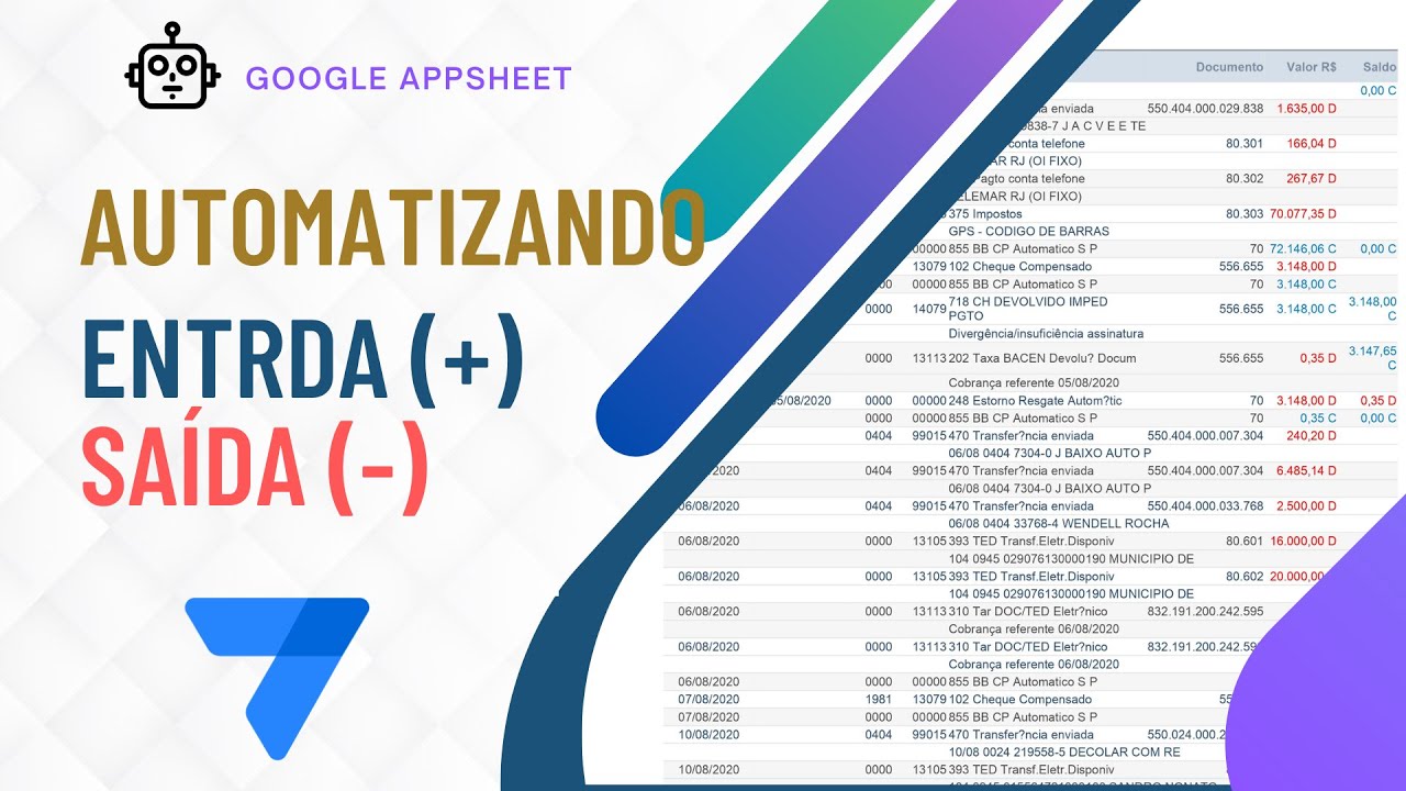 Google AppShet | Automatize entradas de Receita e Despesa no Google AppSheet (#PARTE5)