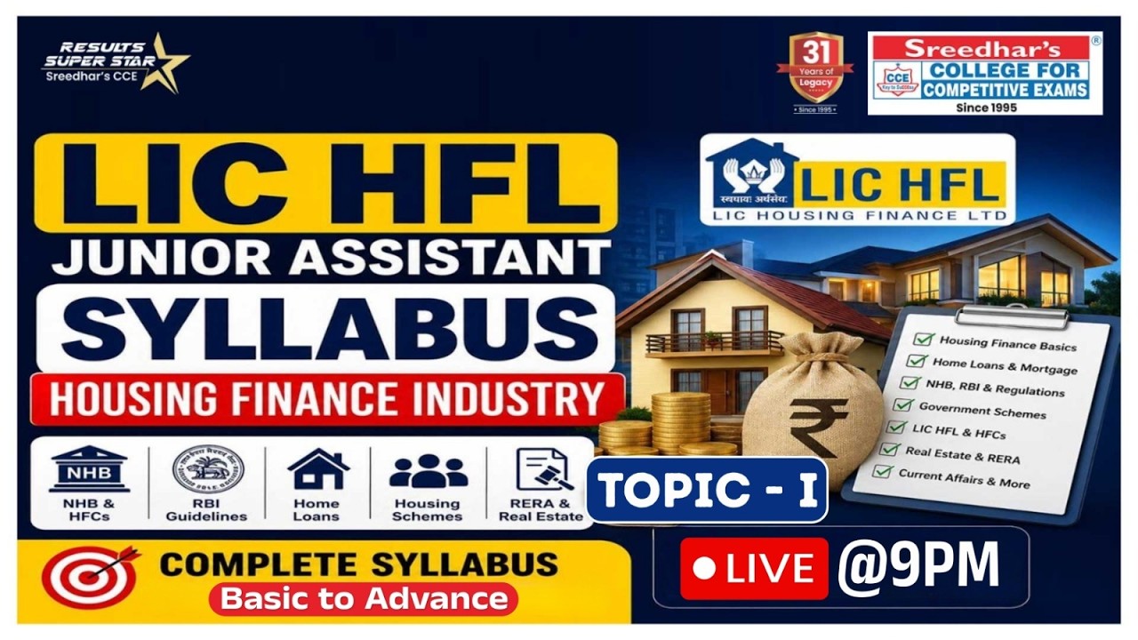 🔴Live |LIC HFL Junior Assistant Syllabus 2026 | Complete Housing Finance Industry Topics | PHANI SIR
