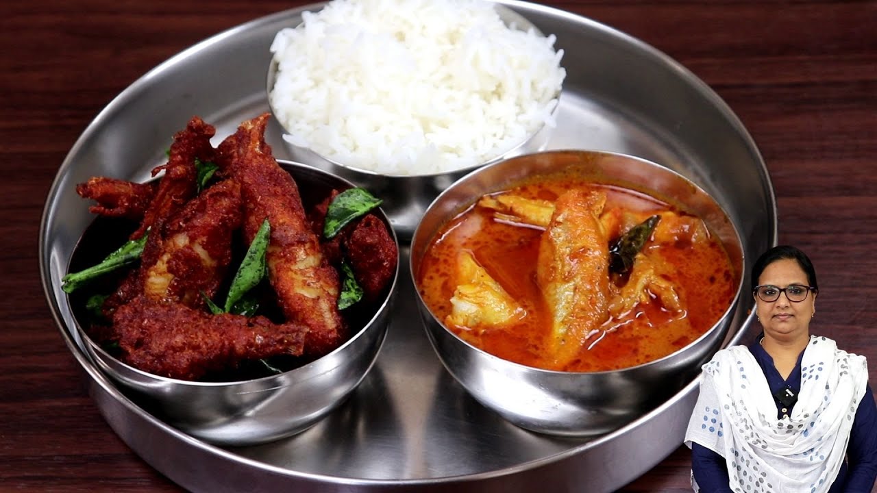 நெத்திலி மீன் குழம்பு நெத்திலி மீன் வறுவல் சாதம் | Meen Kulambu | Meen Varuval | Lunch Menu In Tamil