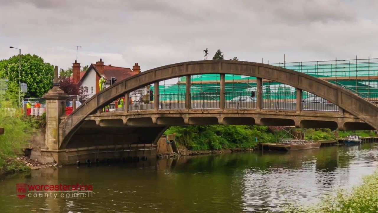 Evesham Abbey Bridge construction and demolition time lapse