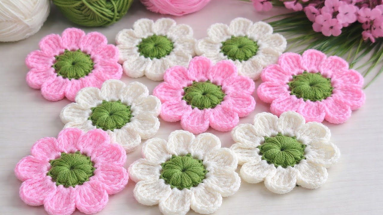 Wonderful and Easy Crochet Flower Motif Tutorial🌸#crochet #knitting #diy 