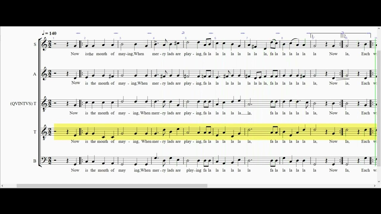 Now is the month of maying - Tenor