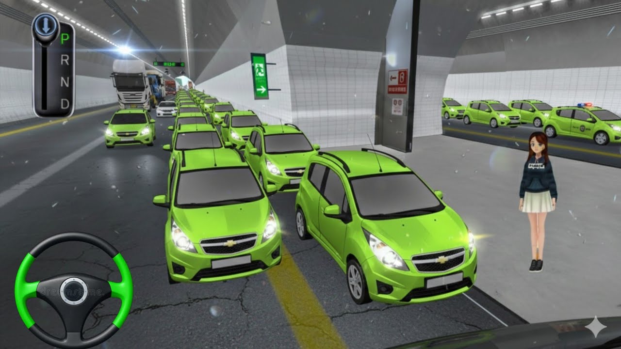 New Green Chevrolet Spark emergency in Exit Highway tunnel–3d driving class simulator 2026#cargame