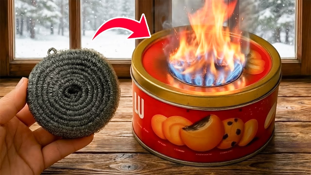 Никакого газа, никаких дров 😱!! Эта самодельная печь из консервной банки обеспечит вам БЕСПЛАТНОЕ т