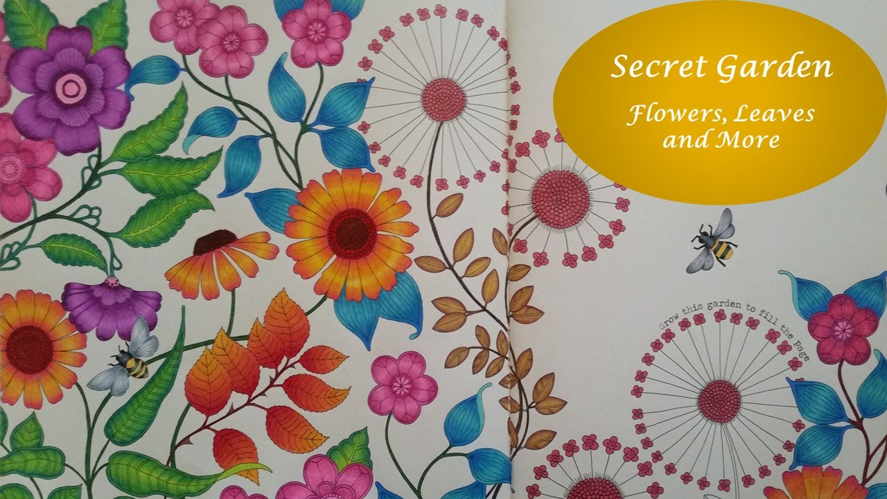 💐Flowers💐 and Leaves 🍂 | SECRET GARDEN coloring book by Johanna Basford