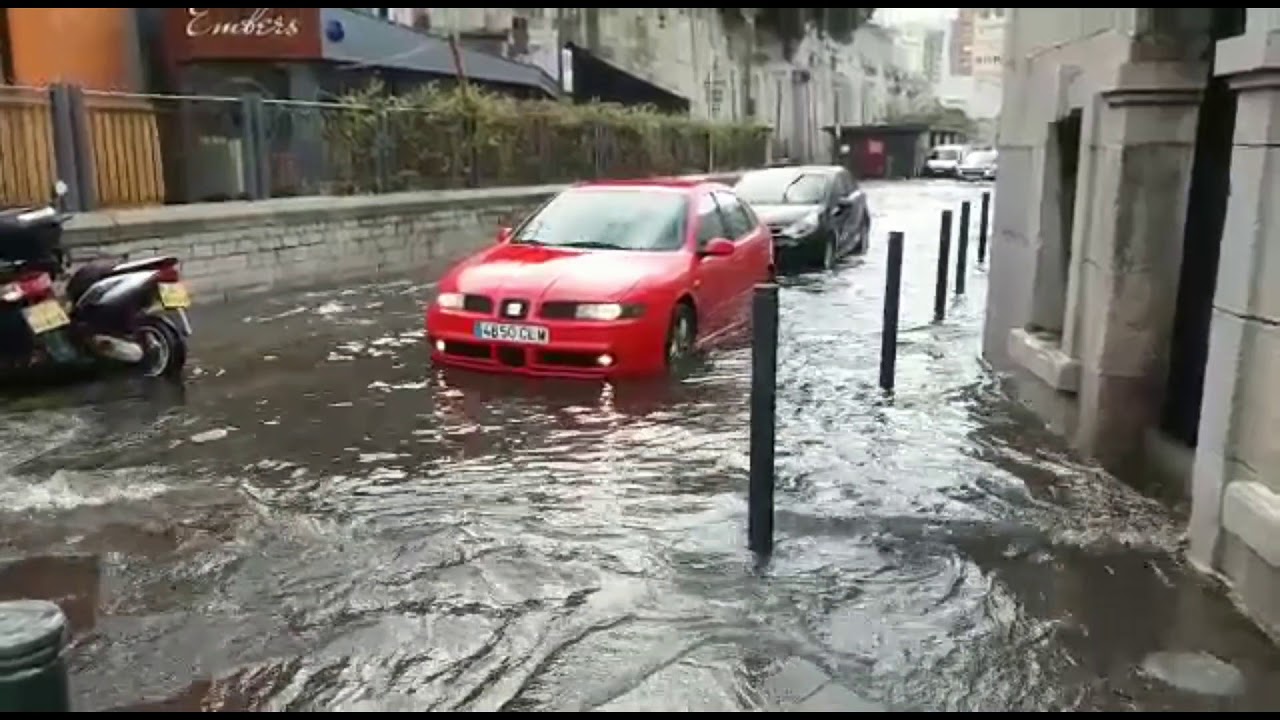 Flash storm floods Gibraltar's streets
