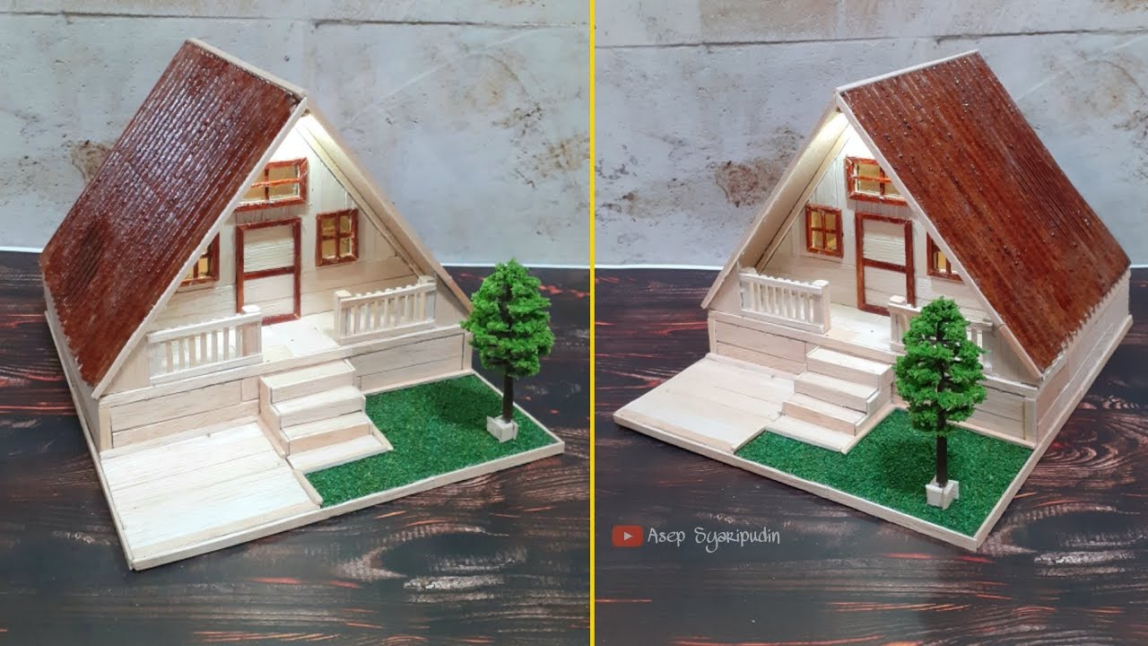 Rumah segitiga unik dari stik es krim | Kerajinan dari stik es krim