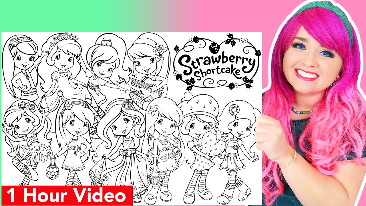 Coloring Strawberry Shortcake & Friends Coloring Pages | 1 Hour Strawberry Shortcake Coloring Videos