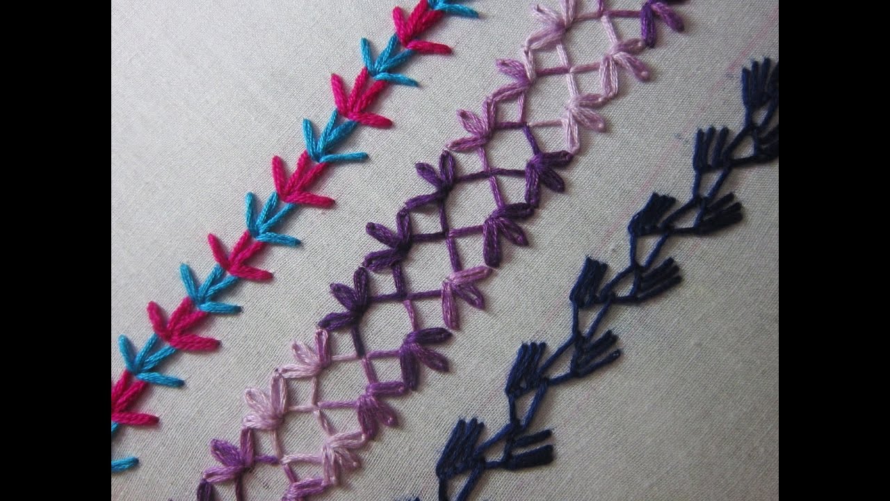 Hand Embroidery Designs | Basic embroidery stitches # Part 6 | Stitch and Flower-76