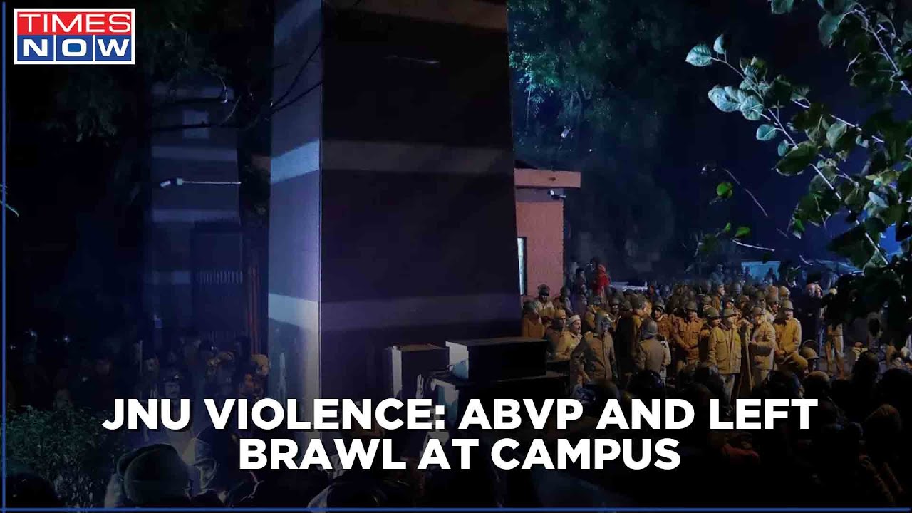 ABVP Left students clash at JNU: Several students injured in violent brawl & rushed to the hospital