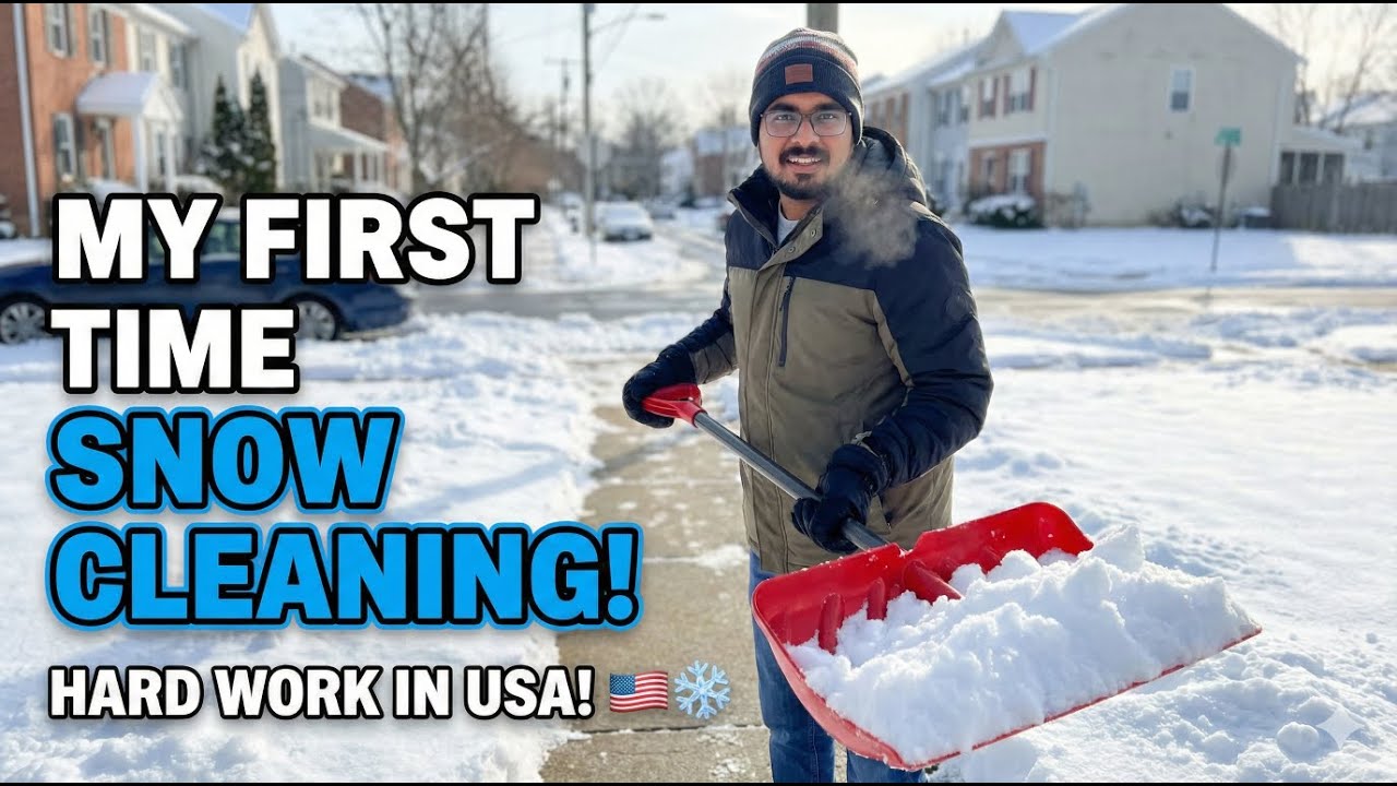 Shoveling Snow for the First Time! ❄️🇺🇸 Reality of Living in USA