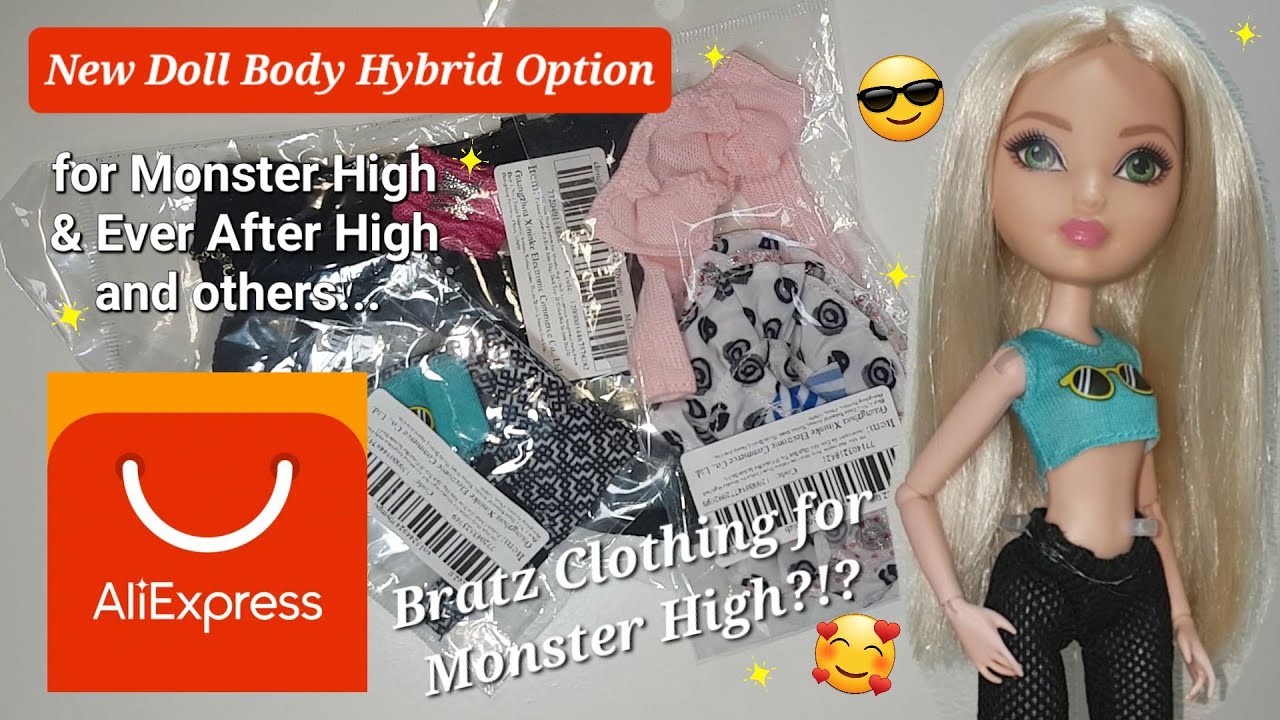 New hybrid body for Monster High, Ever After High, Barbie Stacy & more - plus Bratz clothing for MH!