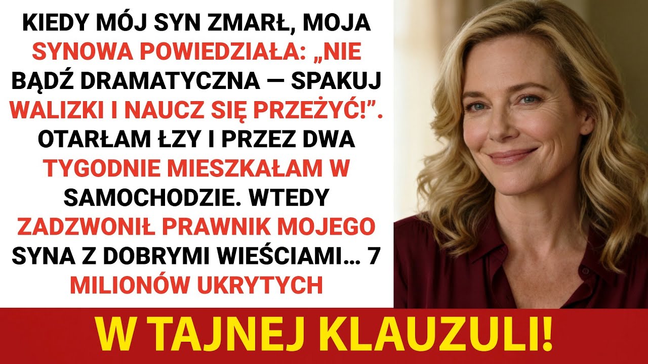 Kiedy mój syn zmarł, moja synowa powiedziała: »Nie dramatyzuj — spakuj walizki i naucz się…