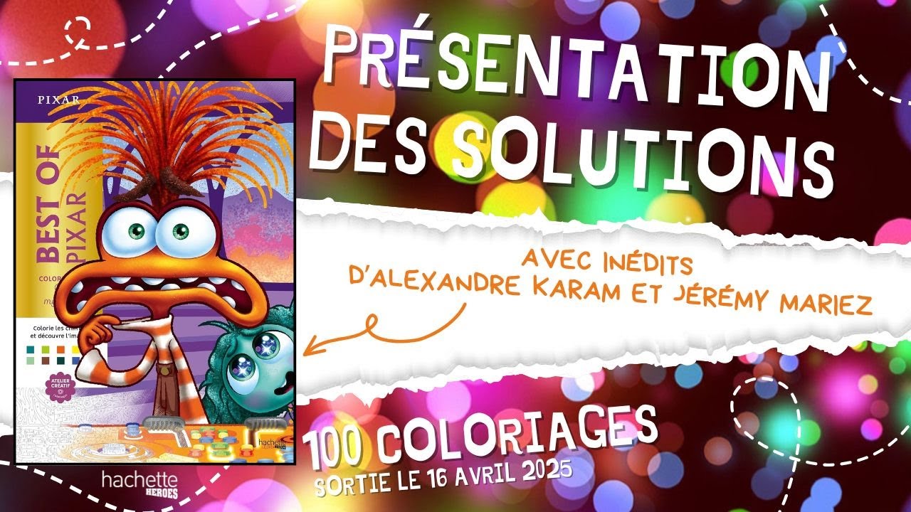 BEST OF PIXAR - coloriages mystères - Hachette Heroes - SOLUTIONS
