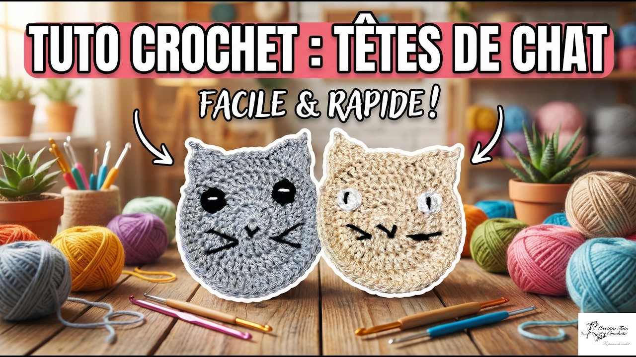 Tête de chat au crochet @AlextitiaTutoCrochet