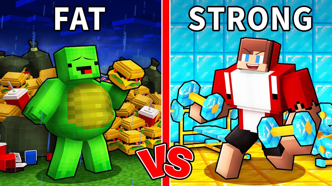 FAT vs STRONG: POOR Mikey and RICH JJ in Minecraft (Maizen)