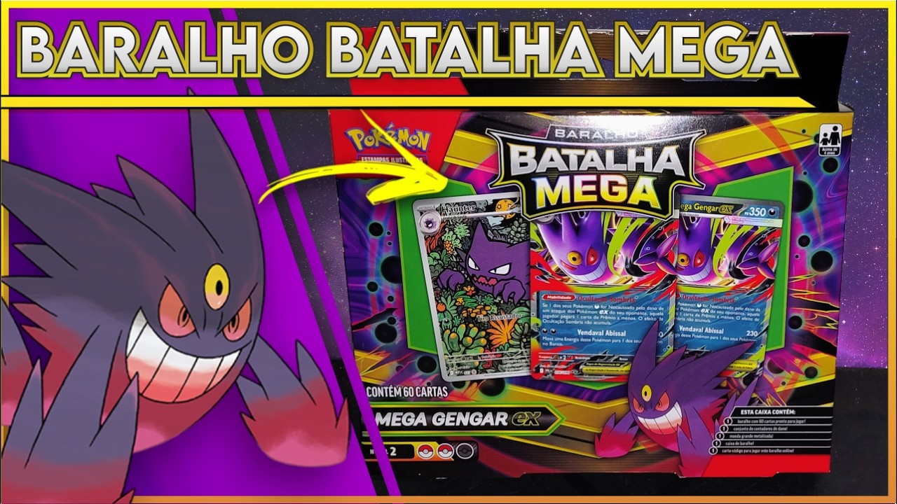 Unboxing: Baralho batalha Mega do Mega Gengar ex - Pokemon tcg