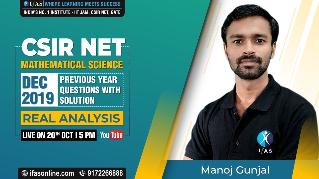 Real Analysis | Paper Discussion with Solution | CSIR NET-2019 | IFAS