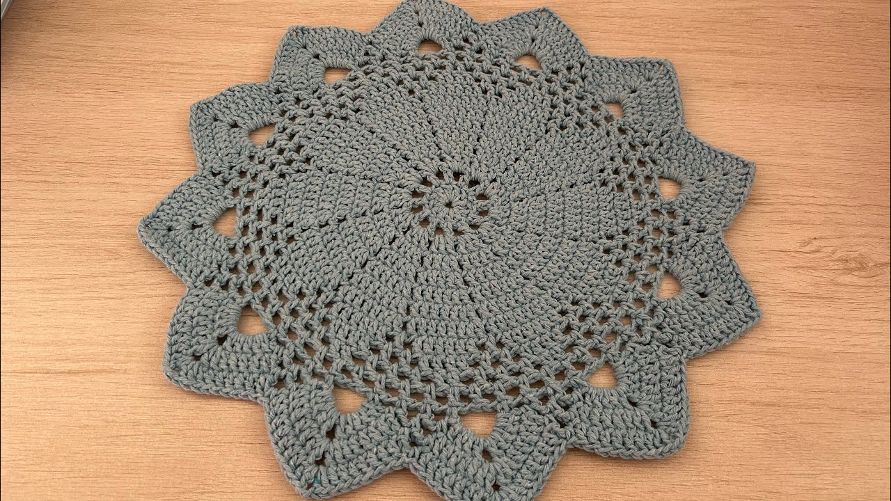 Tutorial rápido e econômico Sousplat de Crochê 