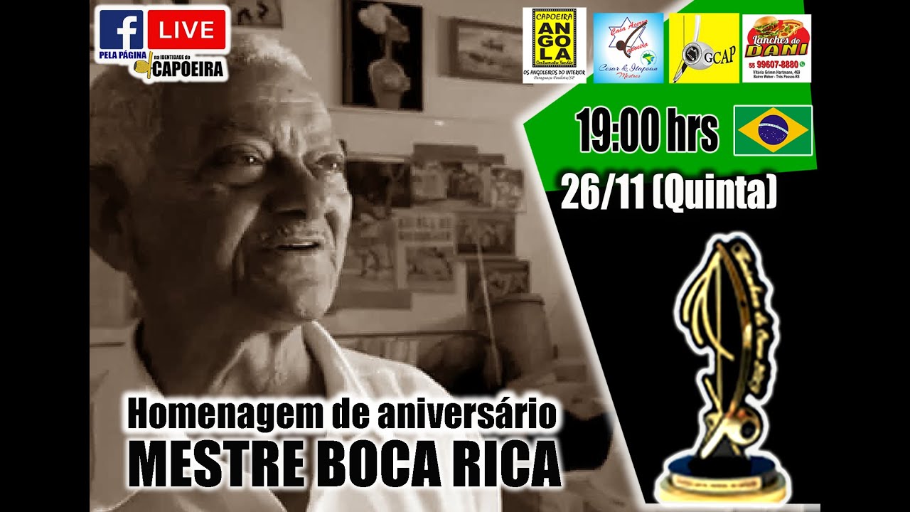 167&ordf; LIVE NA IDENTIDADE DO CAPOEIRA - MESTRE BOCA RICA (Anivers&aacute;rio)