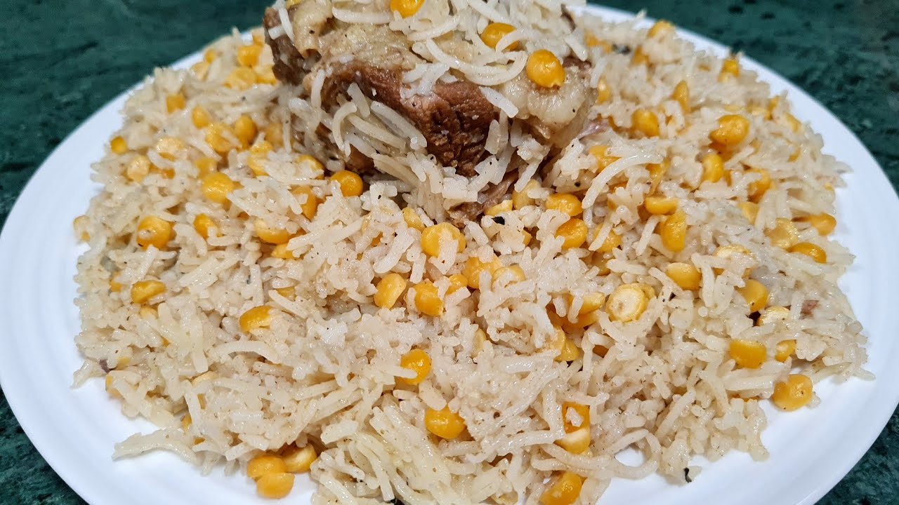 طريقة رز بالحمص الحجازي (باللحم)Rice with chickpeas