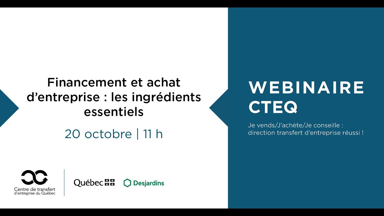 Webinaire : Financement et achat d'entreprise :  les achats essentiels