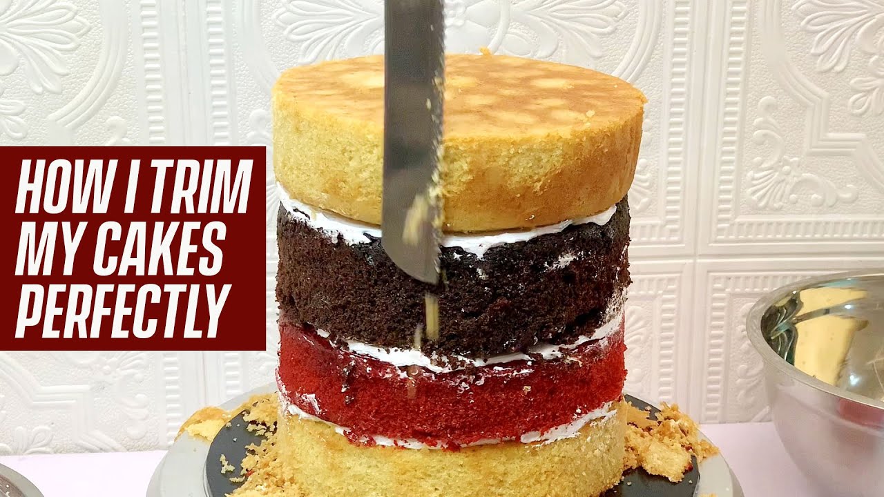 🍰HOW TO TRIM YOUR CAKE PERFECTLY 🎂 | WHIPPED CREAM FROSTING