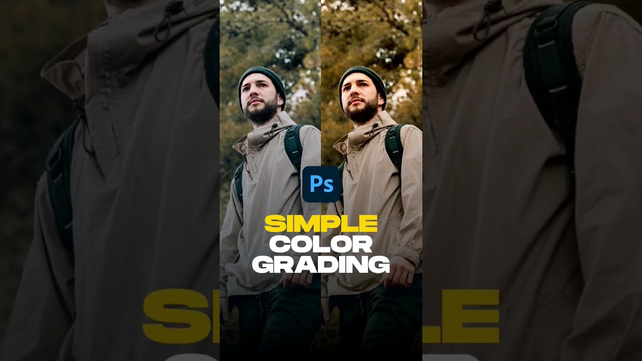 SIMPLE! COLOR GRADING PHOTOSHOP 🔥✨️ #shorts