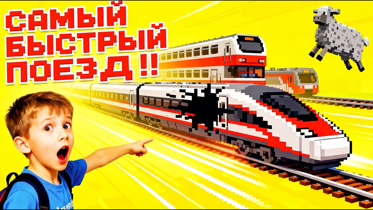Двухэтажный поезд в  МАЙНКРАФТЕ?! Редкая овца и Сапсан! Обзор НОВОГО МОДА!